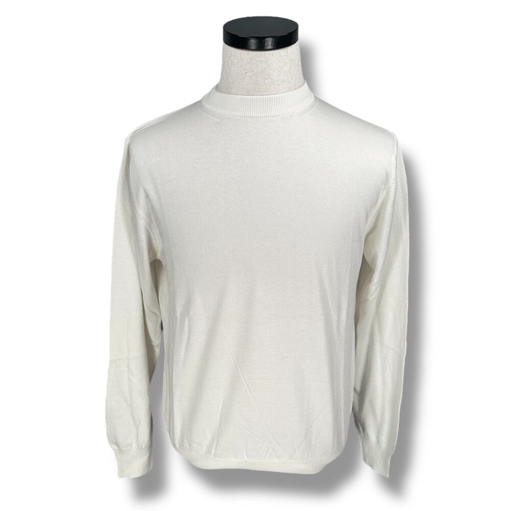 Raffi Linea Uomo Sweater Men’s Small Ivory Long Sleeve Lightweight Pullover New